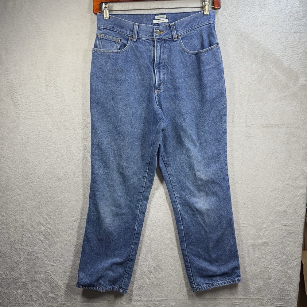 VTG LL BEAN Flannel Lined Jeans Womens 12 Reg‎ Original Fit Relaxed Chore Work